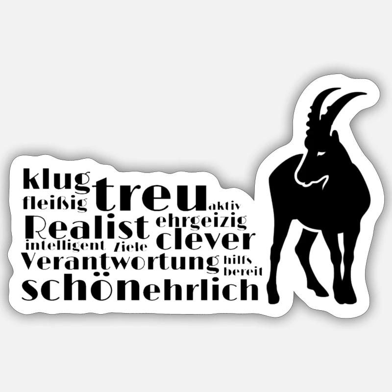 Steinbock Sternzeichen - Sticker Größe S (10 x 10 cm) - Mattweiß