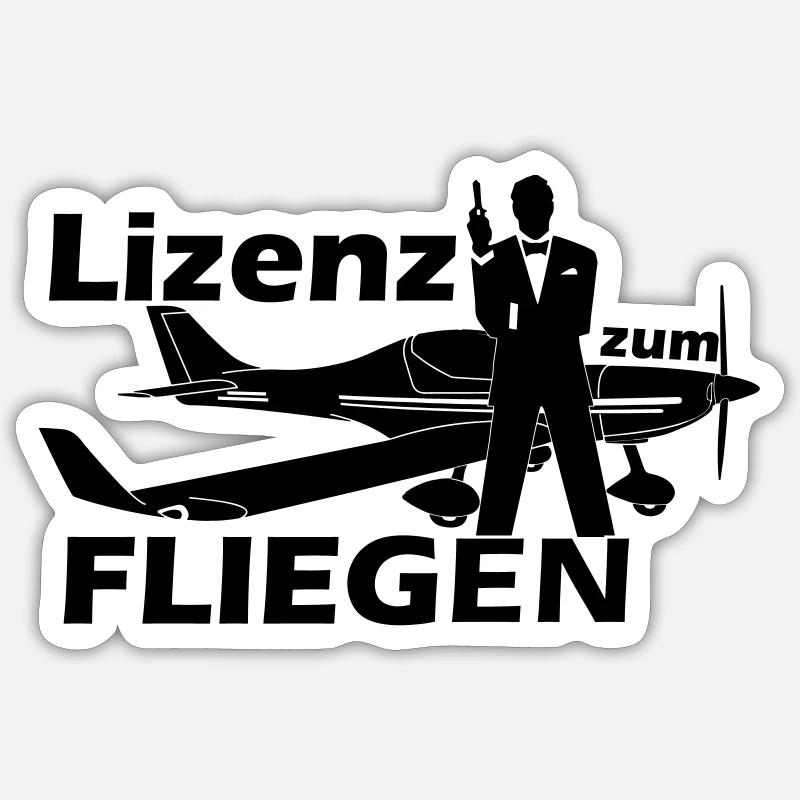 lizenz motorflug Sticker Größe S (10 x 10 cm)