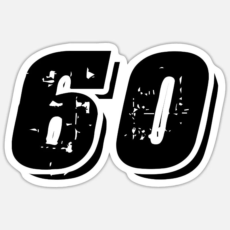 Symbole de 60 chiffres - Sticker taille S (10 x 10 cm) - blanc mat