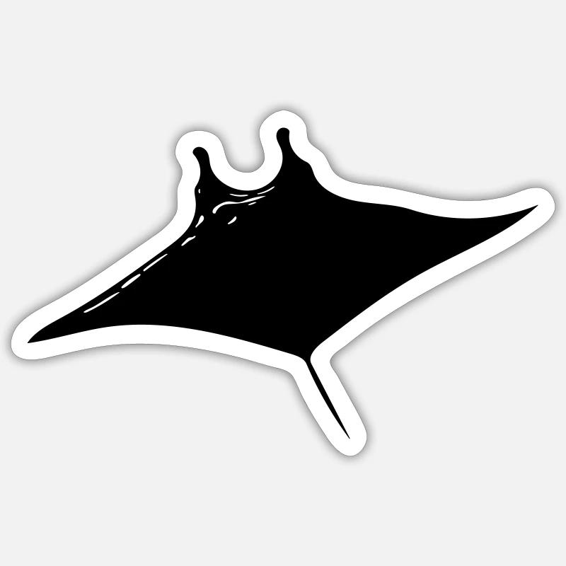 Manta Rochen Vector Style - Sticker Größe S (10 x 10 cm) - Mattweiß