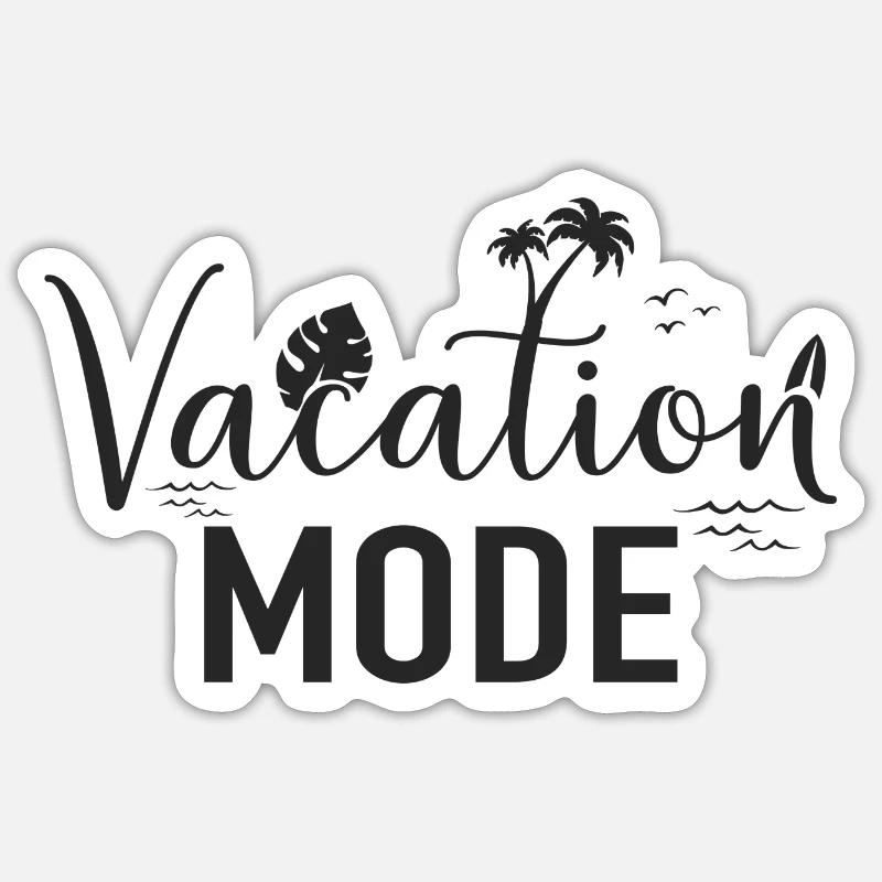 mode vacances - Sticker taille S (10 x 10 cm) - blanc mat