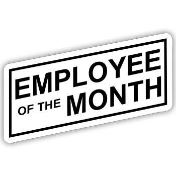 Employee of the Month - Sticker size S (10 x 10 cm) - white matte - Front