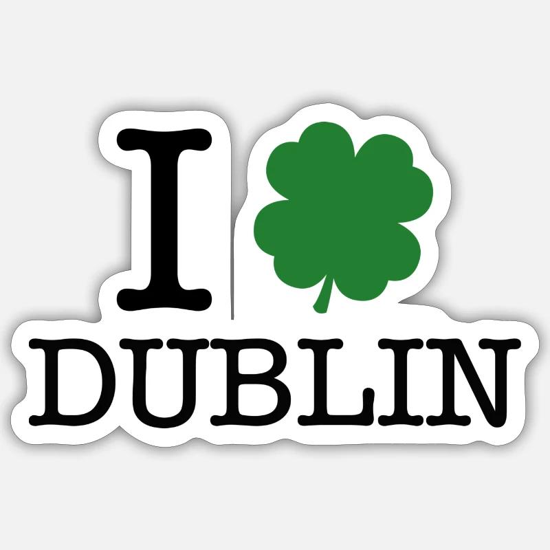 J’aime Dublin - Sticker taille S (10 x 10 cm) - blanc mat