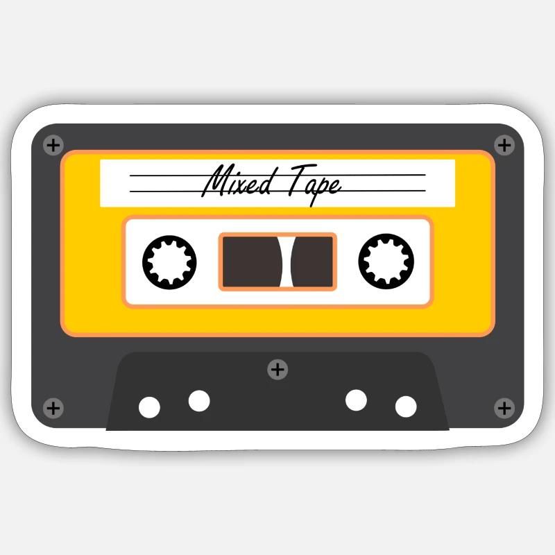 Vieille cassette - Sticker taille S (10 x 10 cm) - blanc mat