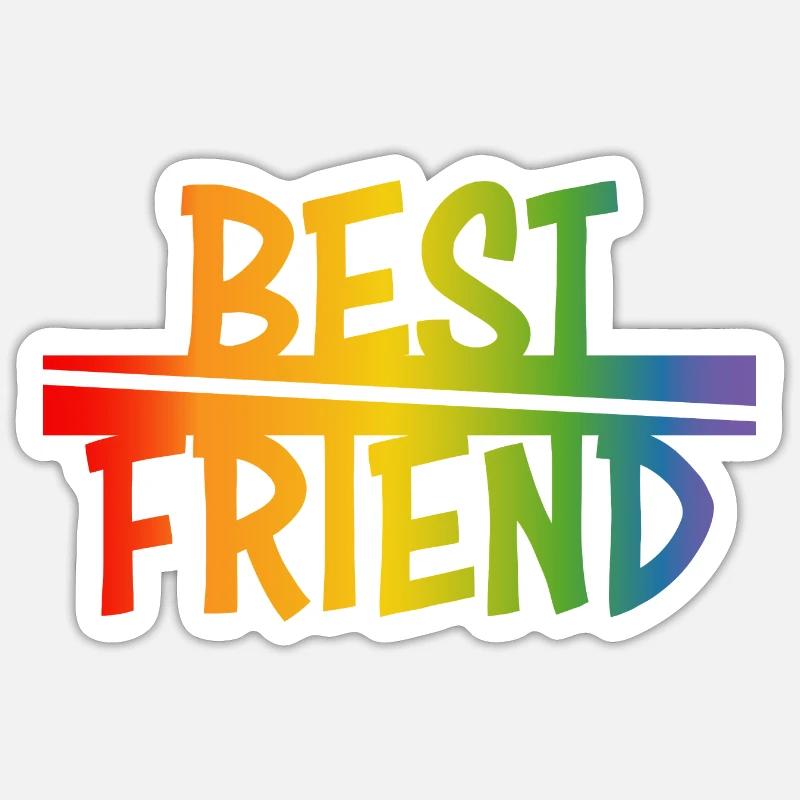 Best friend rainbow - Sticker size S (10 x 10 cm) - white matte