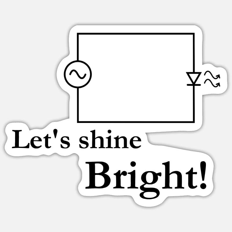 Shine bright schematic electronics - Sticker size S (10 x 10 cm) - white matte