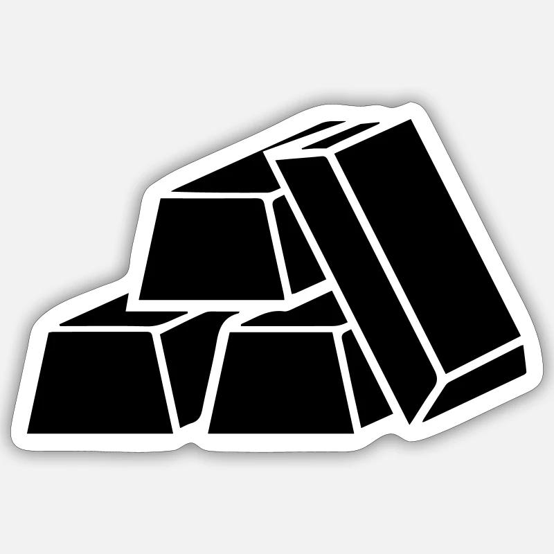 Gold Silhouette icon - Sticker size S (10 x 10 cm) - white matte