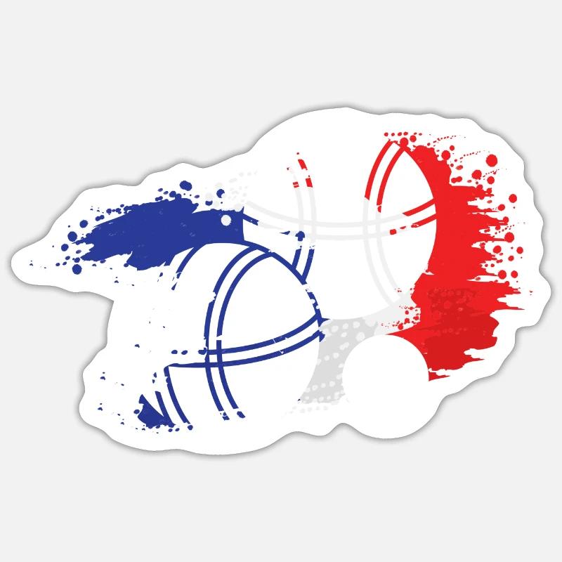 Petanque - Sticker størrelse S (10 x 10 cm) - mat hvid
