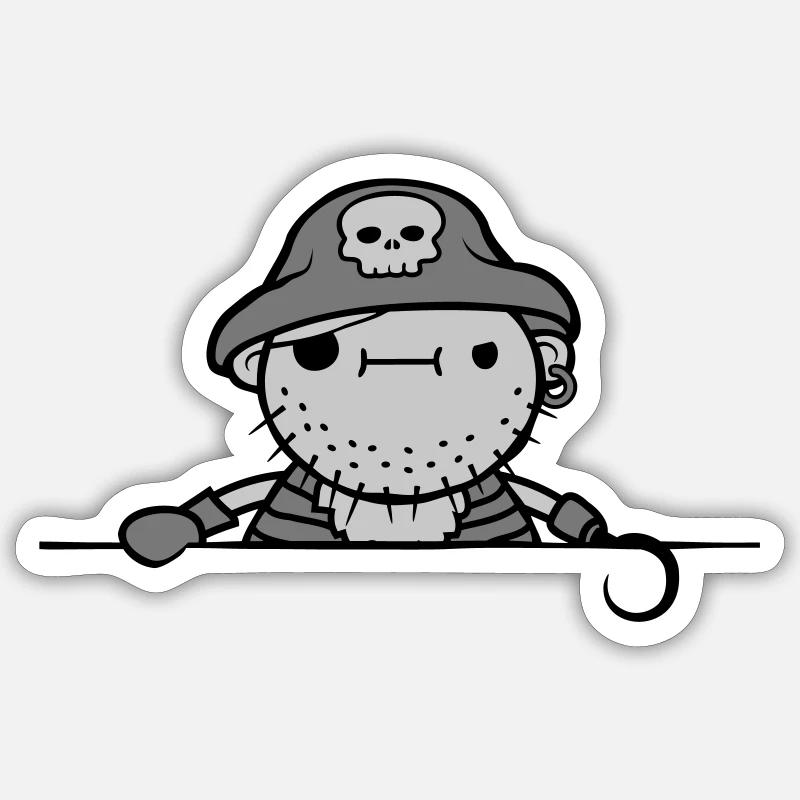 Pirate Captain Cool - Sticker size S (10 x 10 cm) - white matte
