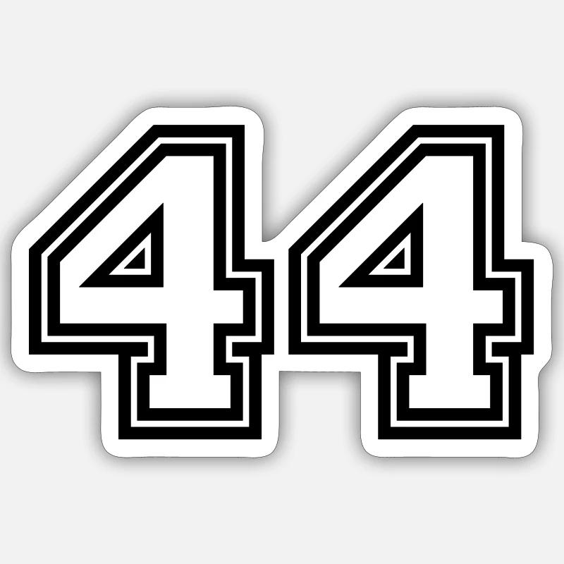 44 Zahl symbol - Sticker Größe S (10 x 10 cm) - Mattweiß
