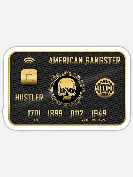 NO LIMIT AMERICAN GANGSTER - Sticker Größe S (10 x 10 cm) - Mattweiß