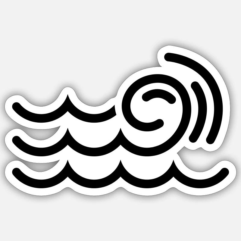 Icône d’onde - Sticker taille S (10 x 10 cm) - blanc mat