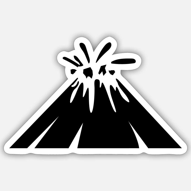 Vulkan icon symbol - Sticker Größe S (10 x 10 cm) - Mattweiß