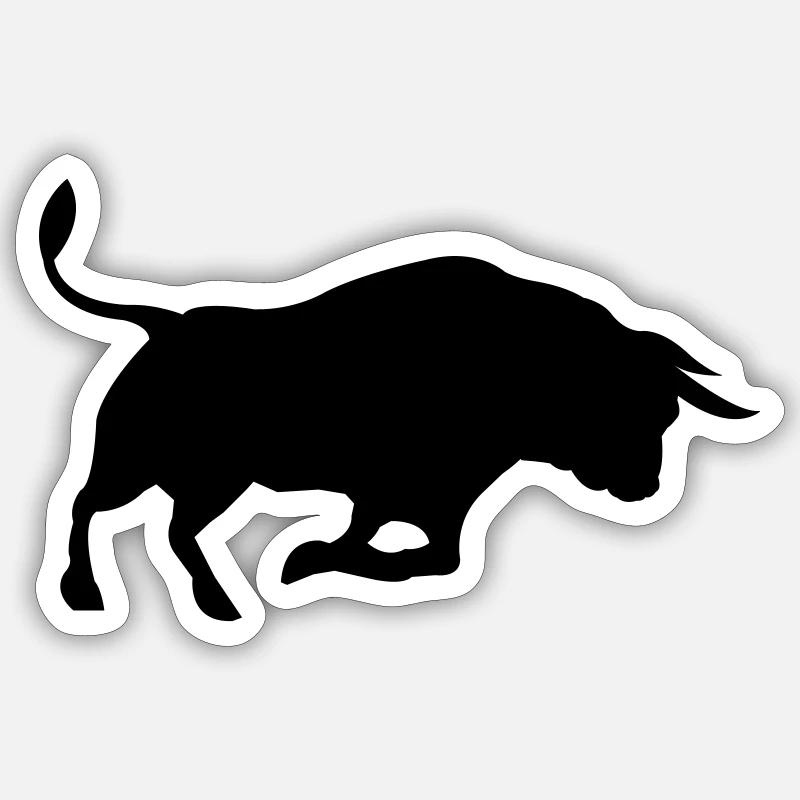 Stier - Sticker Größe S (10 x 10 cm) - Mattweiß