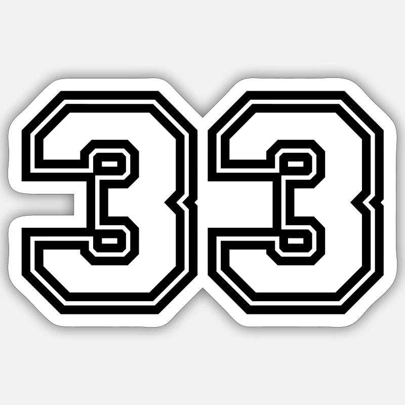 33 Symbole numérique - Sticker taille S (10 x 10 cm) - blanc mat