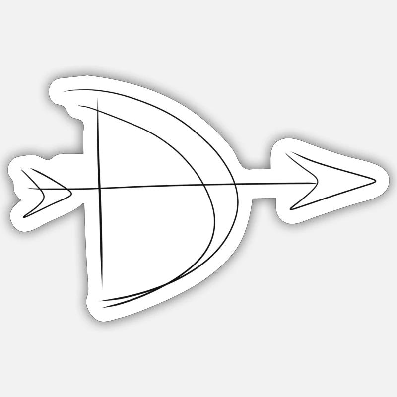 flèche archer arc - Sticker taille S (10 x 10 cm) - blanc mat