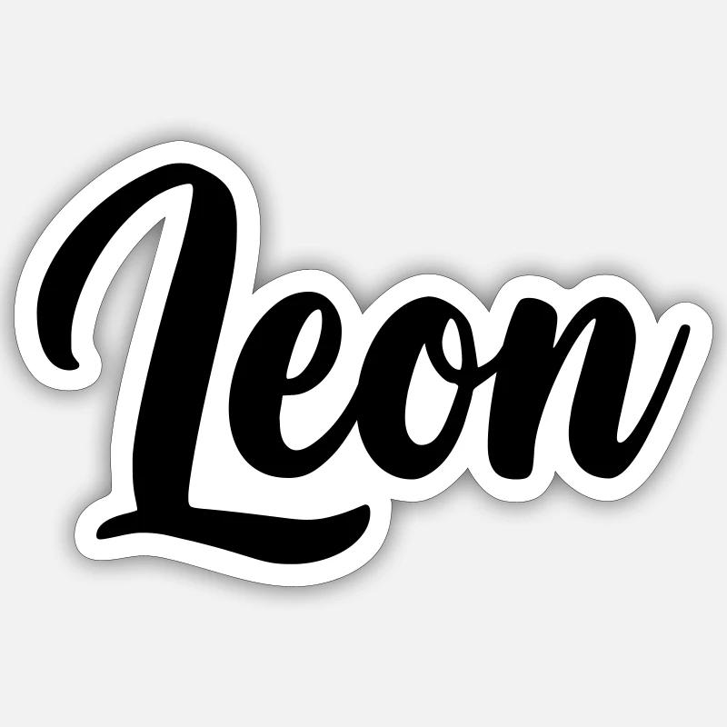 Leon - Sticker Größe S (10 x 10 cm) - Mattweiß