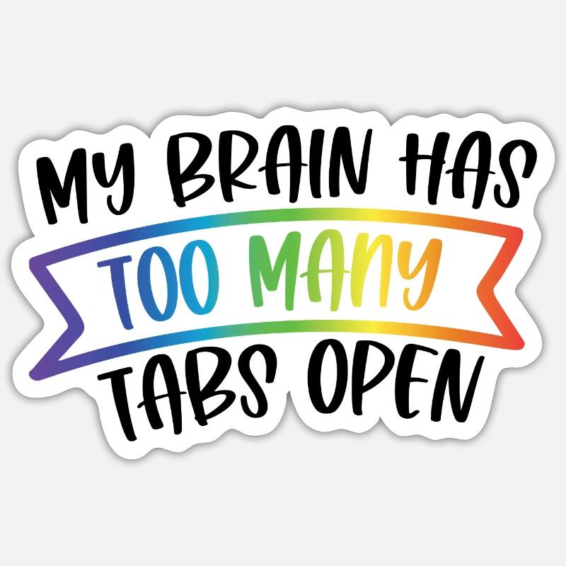 TDAH - Sticker taille S (10 x 10 cm) - blanc mat