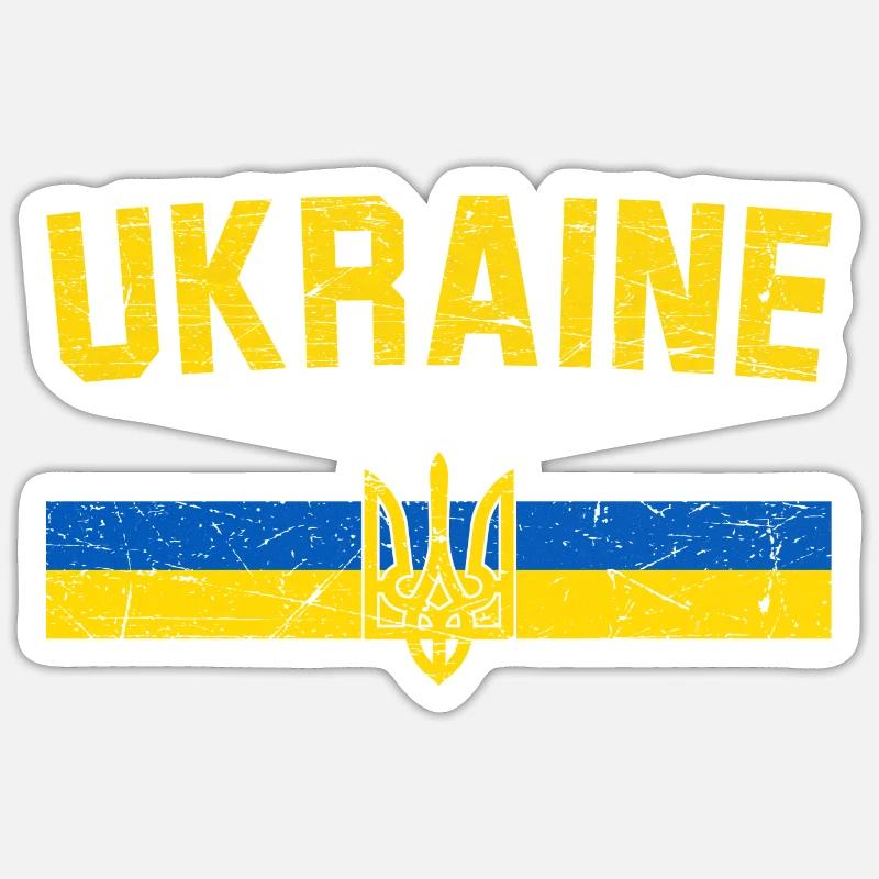 Ukraine - Sticker taille S (10 x 10 cm) - blanc mat