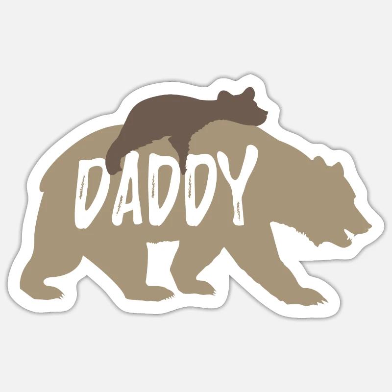 Daddy Bär Geschenkidee Vater - Sticker Größe S (10 x 10 cm) - Mattweiß