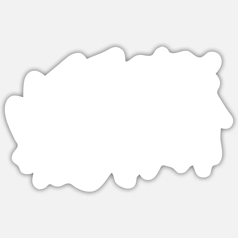 Doodle White Sow Claw Drawn White Sticker size S (10 x 10 cm)