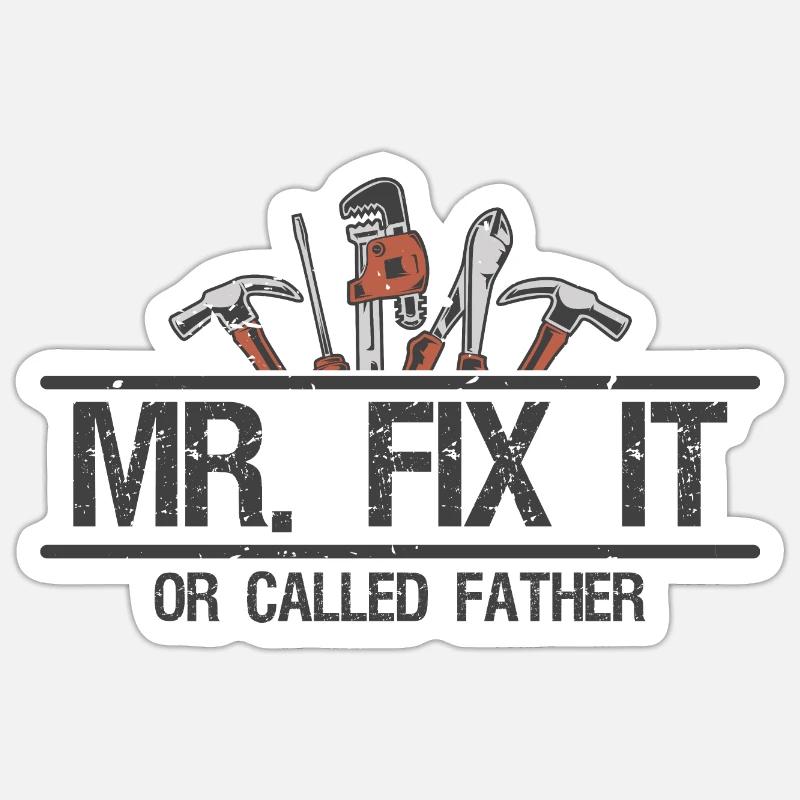 M. Fix it - Sticker taille S (10 x 10 cm) - blanc mat