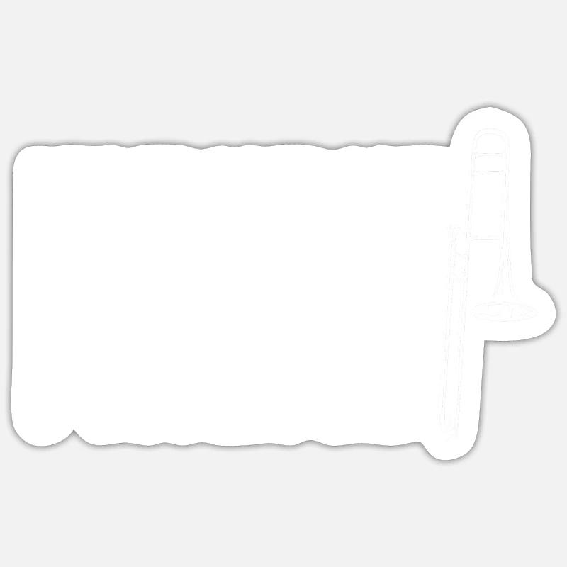 Posaune - Sticker Größe S (10 x 10 cm) - Mattweiß