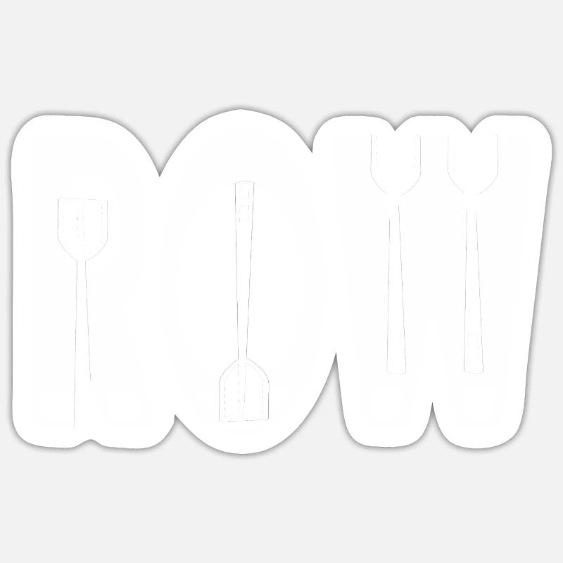 ROW Awesome Paddle Rowing Designs T-Shirt Présent - Sticker taille S (10 x 10 cm) - blanc mat