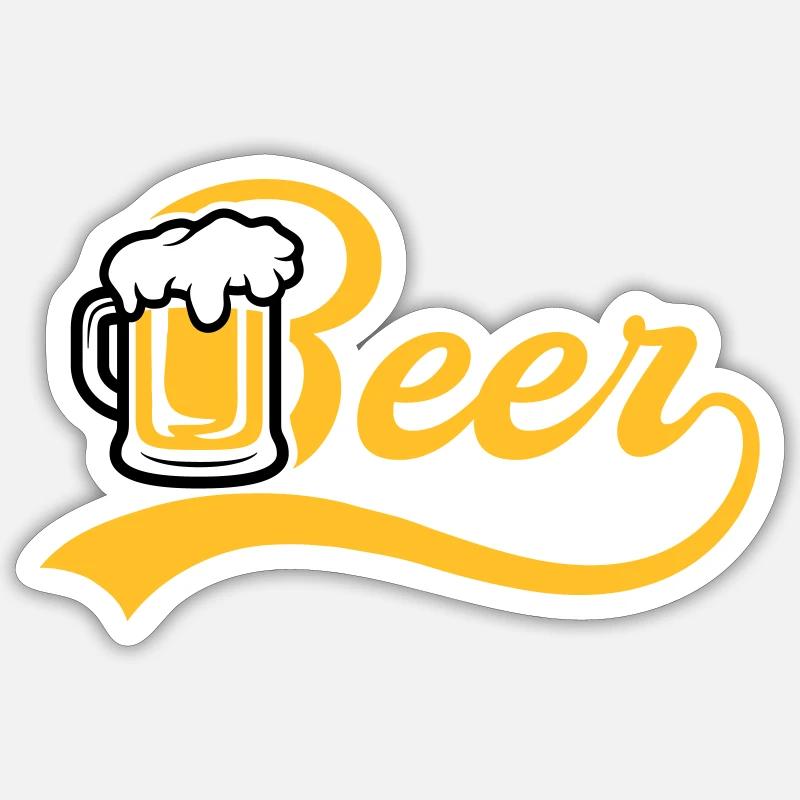 Bière Jug - Sticker taille S (10 x 10 cm) - blanc mat