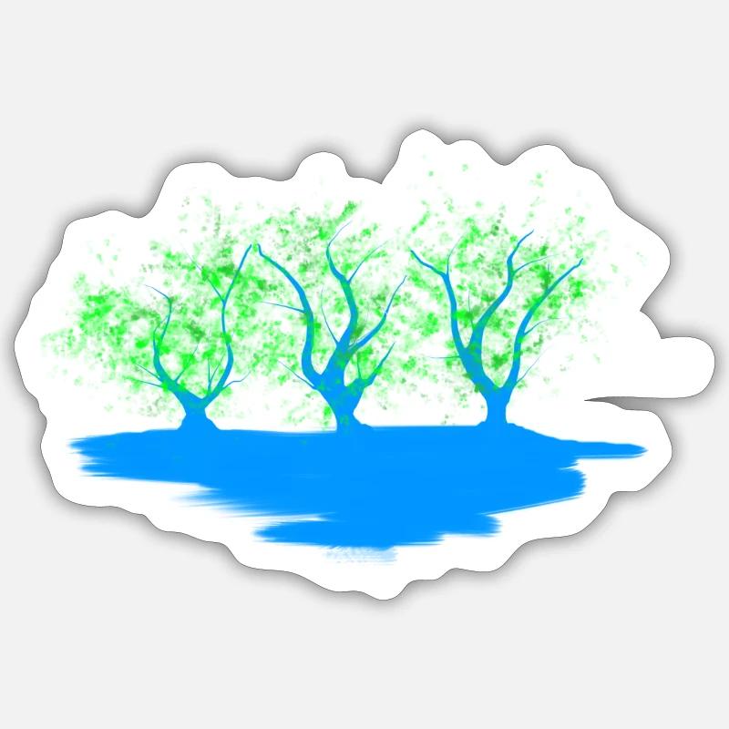 Farbe - Bunt - Leben - Baum Sticker Größe S (10 x 10 cm)
