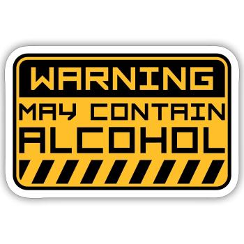 Warning May Contain Alcohol - Sticker size S (10 x 10 cm) - white matte - Front