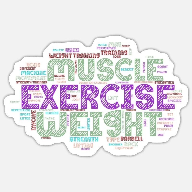 poids d’exercice musculaire - Sticker taille S (10 x 10 cm) - blanc mat