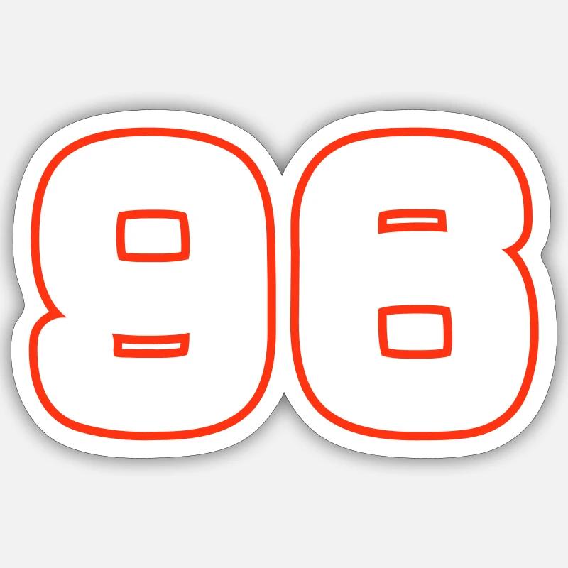 Symbole numérique 96 - Sticker taille S (10 x 10 cm) - blanc mat