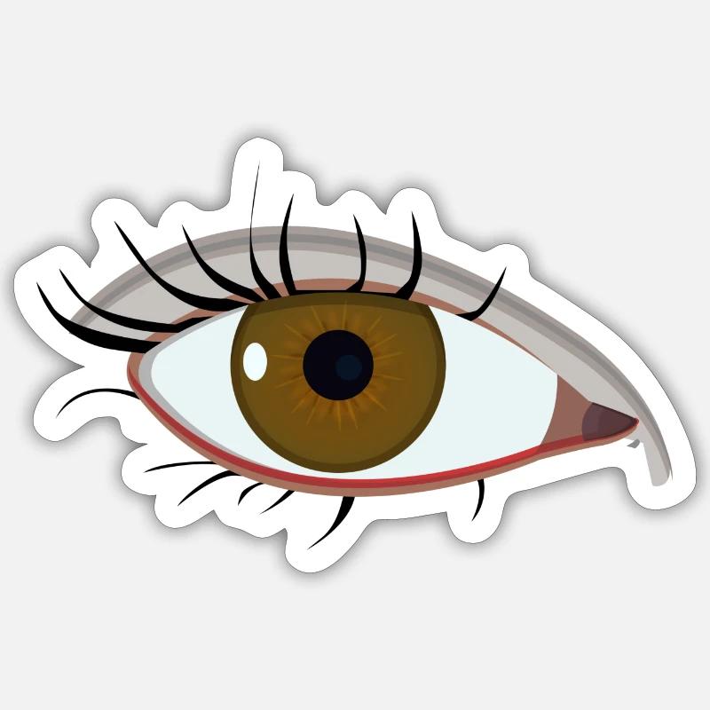 œil qui vous regarde - Sticker taille S (10 x 10 cm) - blanc mat
