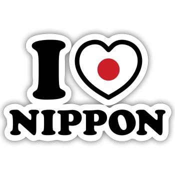 I HEART [LOVE] NIPPON - Sticker size S (10 x 10 cm) - white matte - Front