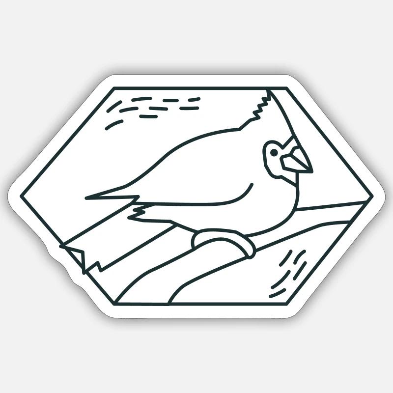 Oiseau cardinal de diamant Sticker taille S (10 x 10 cm)