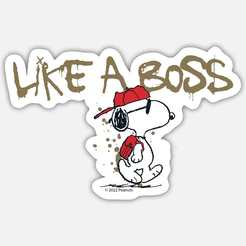 Peanuts Snoopy Like A Boss - Sticker size S (10 x 10 cm) - white matte