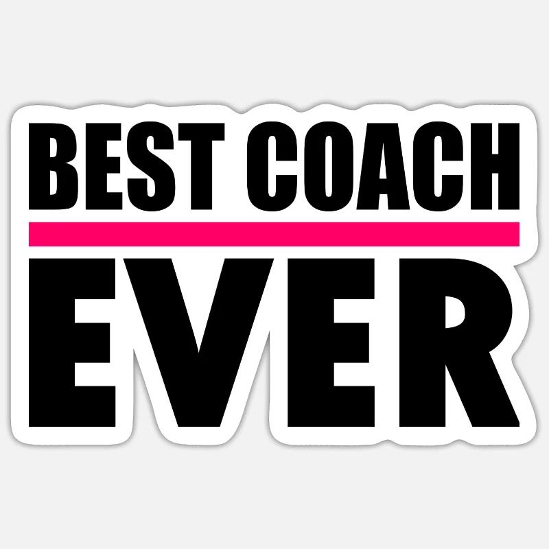 Best coach ever Sticker taille S (10 x 10 cm)