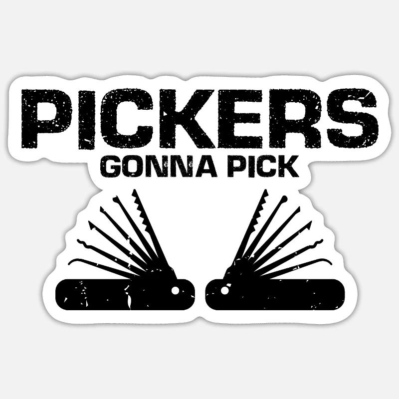 Lockpicking Lock Picking Aufsperrdienst Designs - Sticker Größe S (10 x 10 cm) - Mattweiß