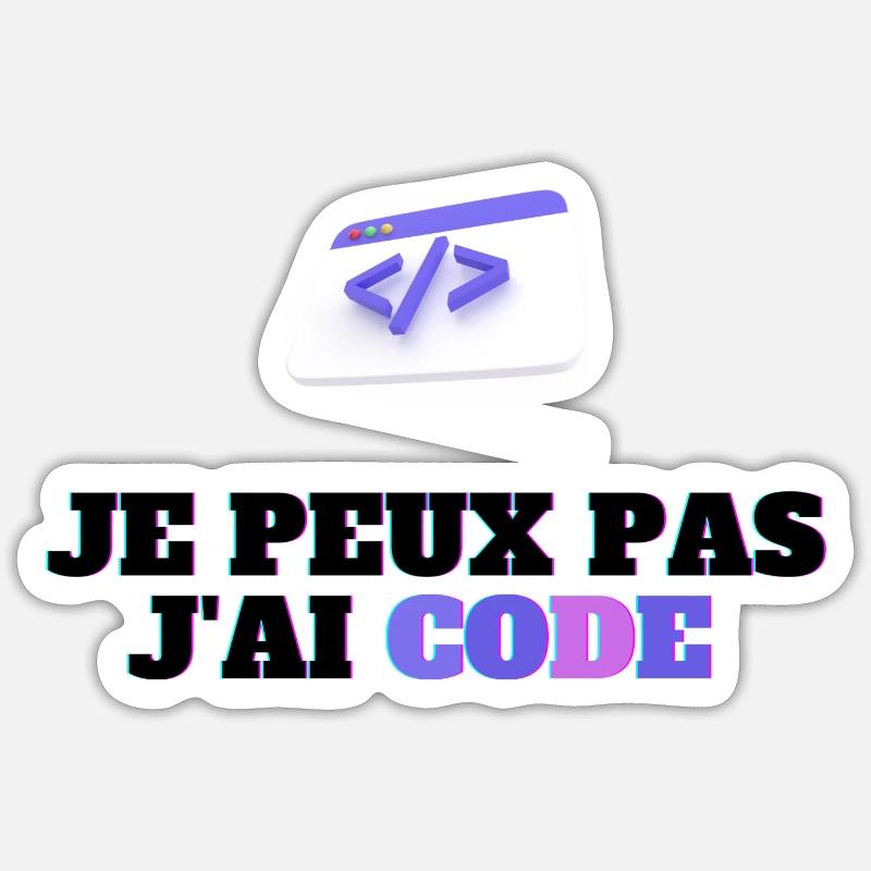 codeur - Sticker taille S (10 x 10 cm) - blanc mat