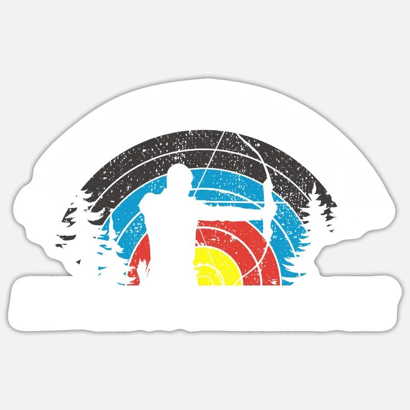 Spaß Bogenschießen Bogenjäger Bogenjagd Bogenjagd - Sticker Größe S (10 x 10 cm) - Mattweiß