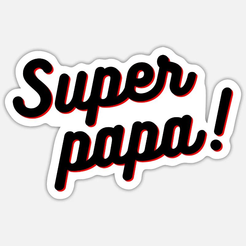 Super papa - Sticker taille S (10 x 10 cm) - blanc mat