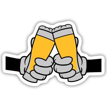 Verre de bière toast 2 Friends - Sticker taille S (10 x 10 cm) - blanc mat - Devant