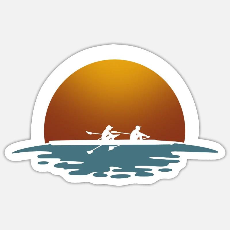 Rameur Rameur Bateau à rames - Sticker taille S (10 x 10 cm) - blanc mat