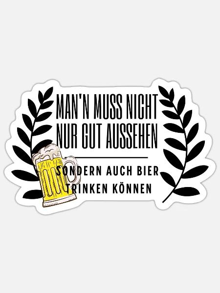 Bier her... - Sticker Größe S (10 x 10 cm) - Mattweiß