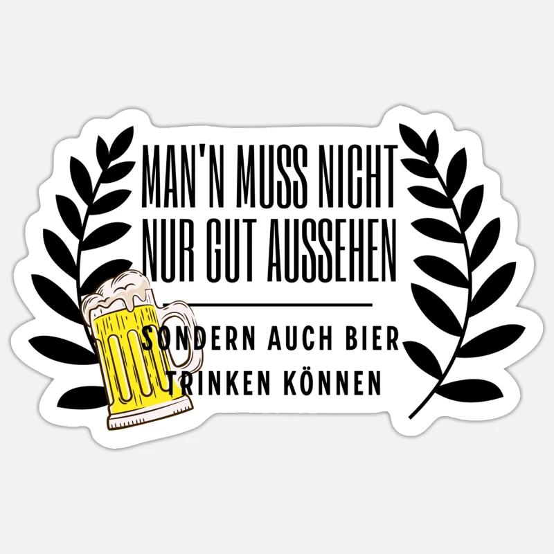 Bier her... - Sticker Größe S (10 x 10 cm) - Mattweiß