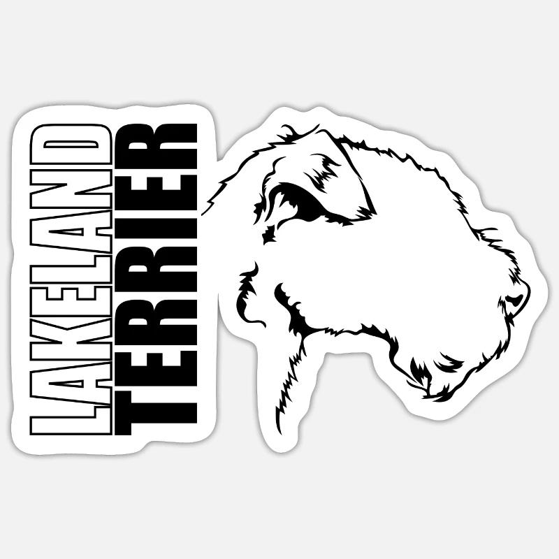 LAKELAND TERRIER Profil Chiens Wilsigns - Sticker taille S (10 x 10 cm) - blanc mat