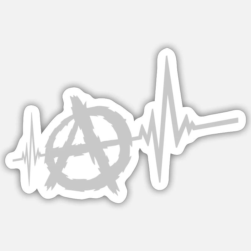Frequency anarchy symbol logo - Sticker size S (10 x 10 cm) - white matte
