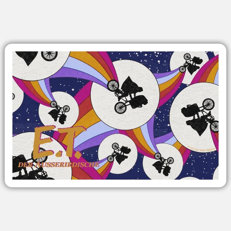 E.T. The Extra-Terrestrial Bike Pattern Sticker size S (10 x 10 cm)