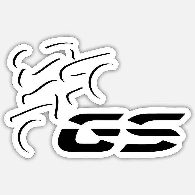 Logo GS driver no. 6 | Black - Sticker size S (10 x 10 cm) - white matte